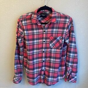 Rails Hunter Scarlet Ash White Plaid Flannel Button Down Top